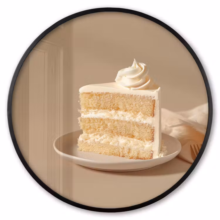 Ronde fotolijst - Vanilletaart - Cake - Romig — 1