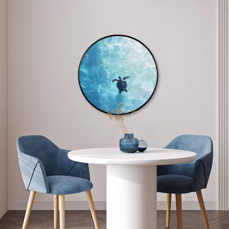Ronde fotolijst - Schildpad - Zee - Blauw - Schittering — 3
