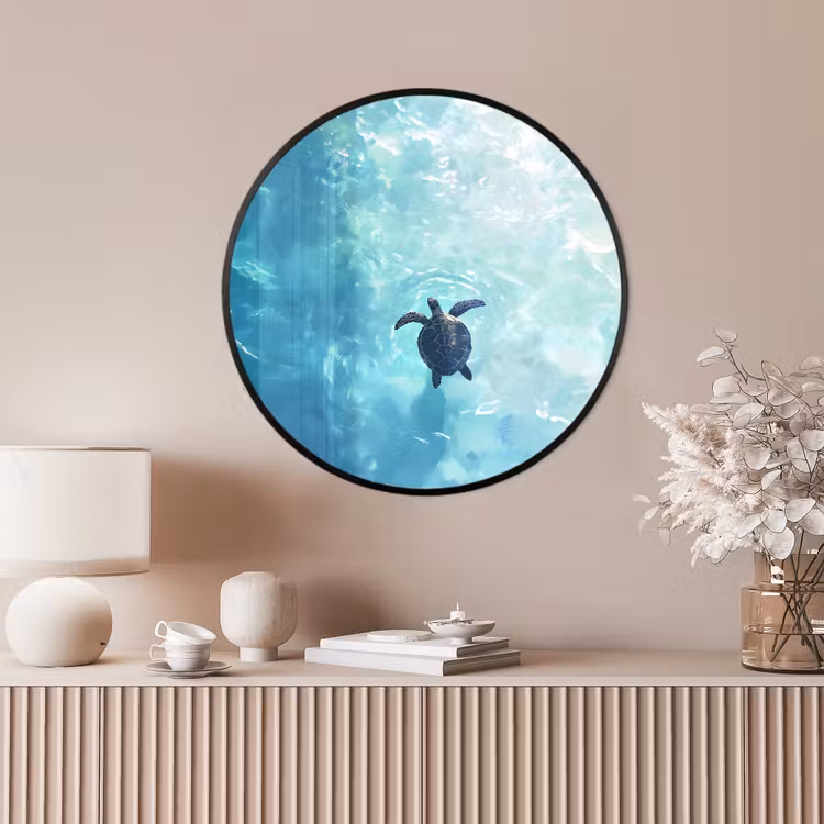 Ronde fotolijst - Schildpad - Zee - Blauw - Schittering — 4