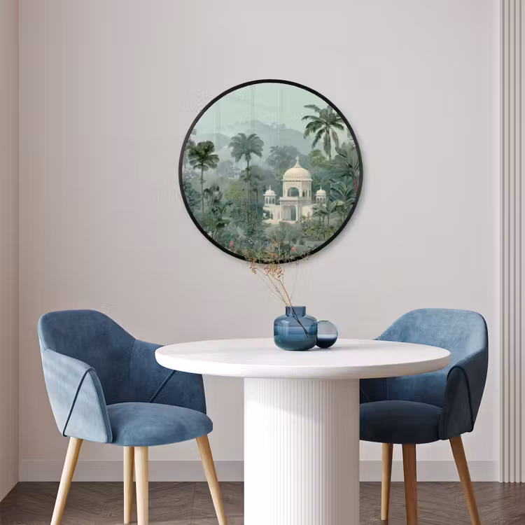 Ronde fotolijst - Tropische tuin - Koepelgebouw - Bloemen — 3