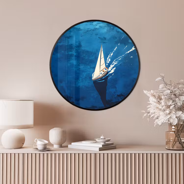 Ronde fotolijst - Zeilboot - Water - Abstract - Schaduw — 4