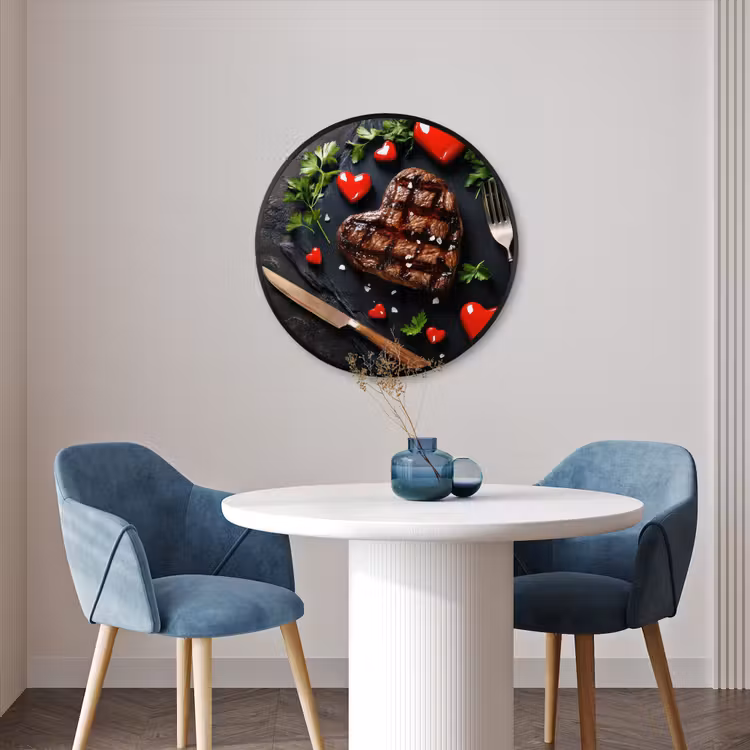 Ronde fotolijst - Steak - Hart - Bestek — 3