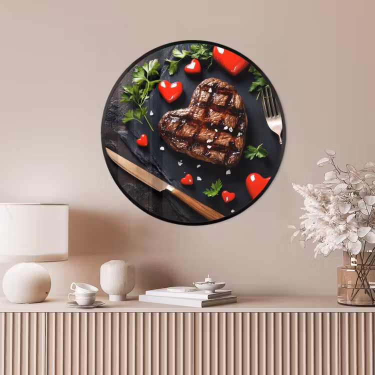 Ronde fotolijst - Steak - Hart - Bestek — 4