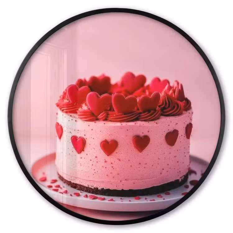 Ronde fotolijst - Taart - Hart - Roze — 1