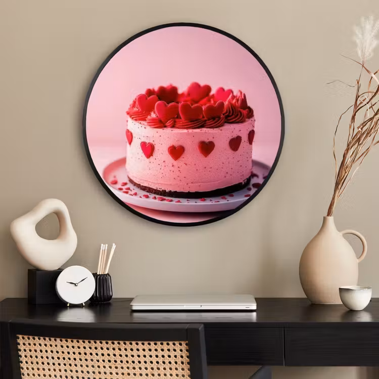 Ronde fotolijst - Taart - Hart - Roze — 2