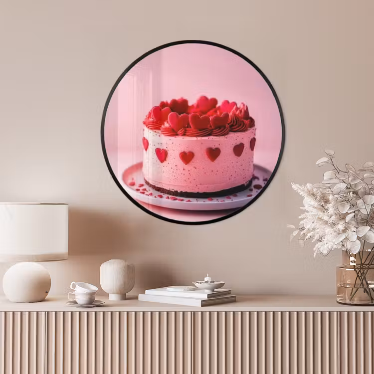 Ronde fotolijst - Taart - Hart - Roze — 4