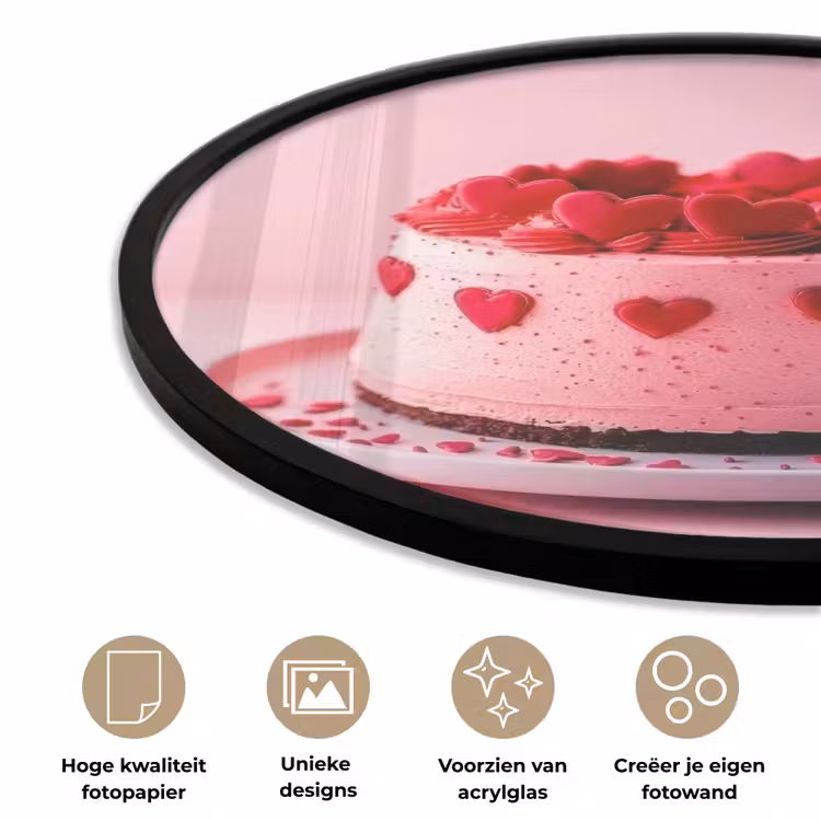 Ronde fotolijst - Taart - Hart - Roze — 5