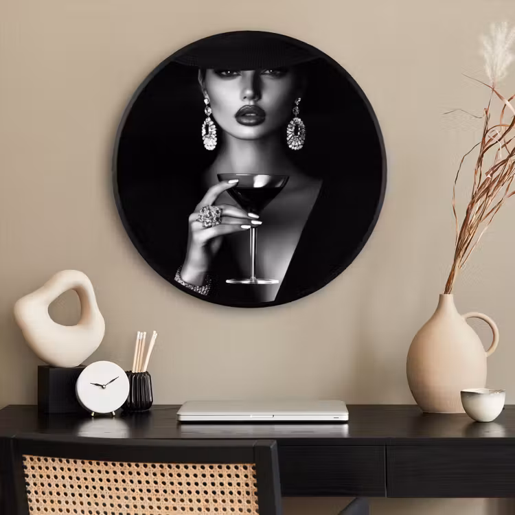 Ronde fotolijst - Vrouw - Cocktail - Chic — 2
