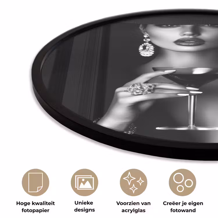 Ronde fotolijst - Vrouw - Cocktail - Chic — 5
