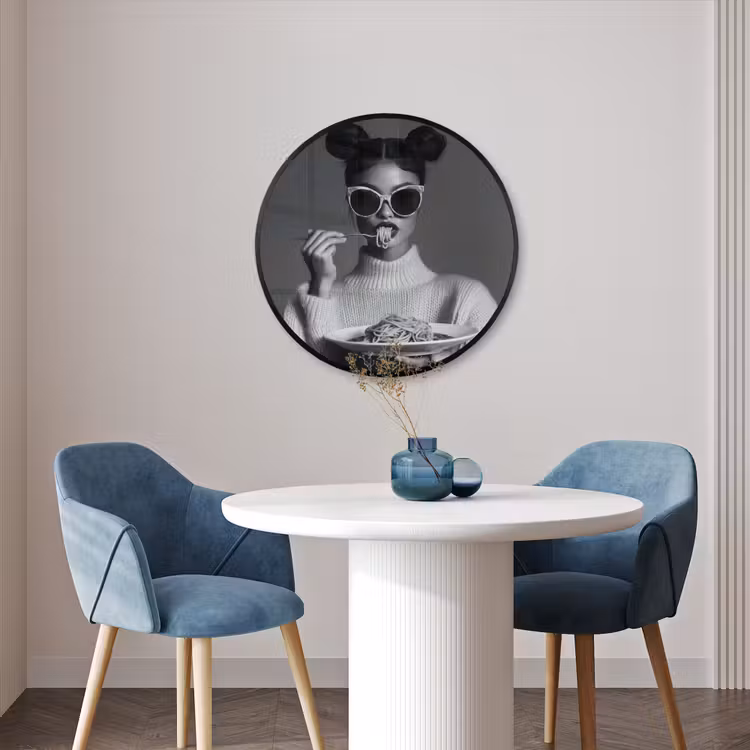 Ronde fotolijst - Vrouw - Pasta - Zonnebril — 3
