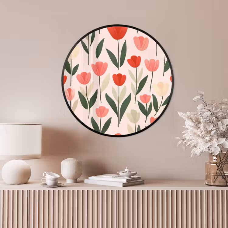 Ronde fotolijst - Tulpen - Modern - Roze — 4