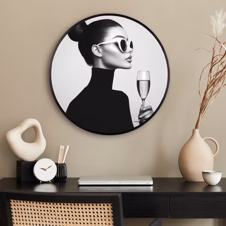 Ronde fotolijst - Vrouw - Champagne - Modern — 2