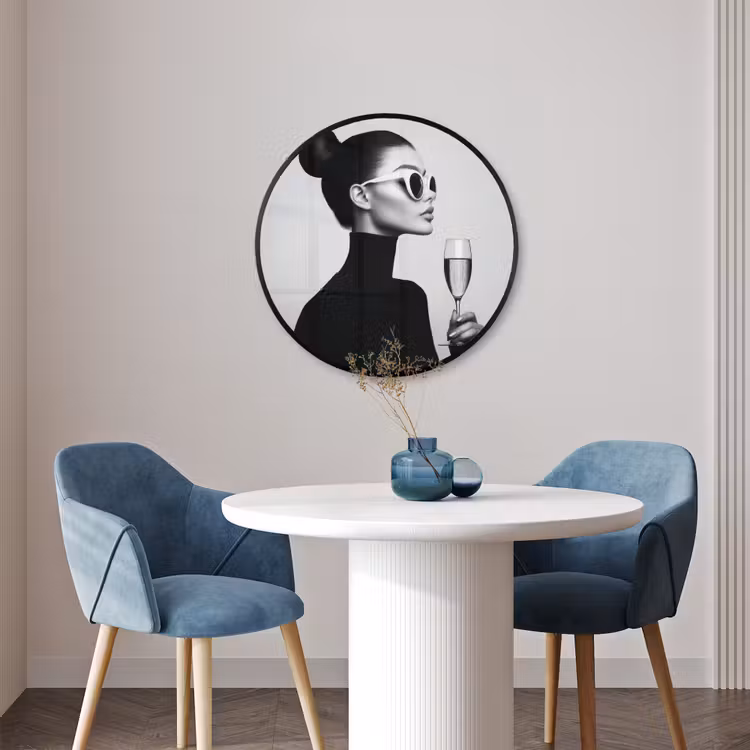 Ronde fotolijst - Vrouw - Champagne - Modern — 3