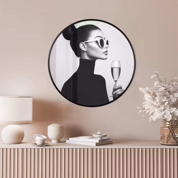 Ronde fotolijst - Vrouw - Champagne - Modern — 4