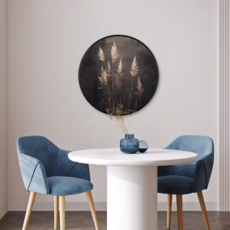 Ronde fotolijst - Siergras - Pluimen - Verlichting - Zwart — 3
