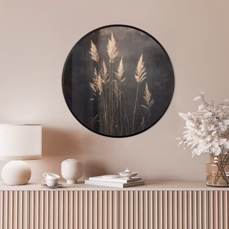 Ronde fotolijst - Siergras - Pluimen - Verlichting - Zwart — 4