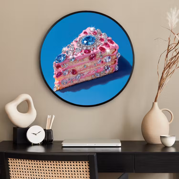 Ronde fotolijst - Taart - Edelstenen - Glitters - Roze — 2