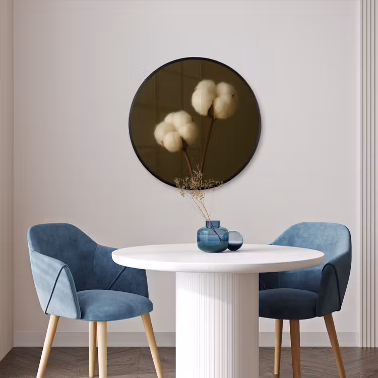 Ronde fotolijst - Takken - Katoen - Wit - Bollen — 3