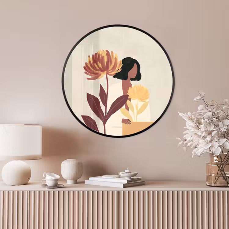 Ronde fotolijst - Vrouw - Minimalistisch - Bloem — 4