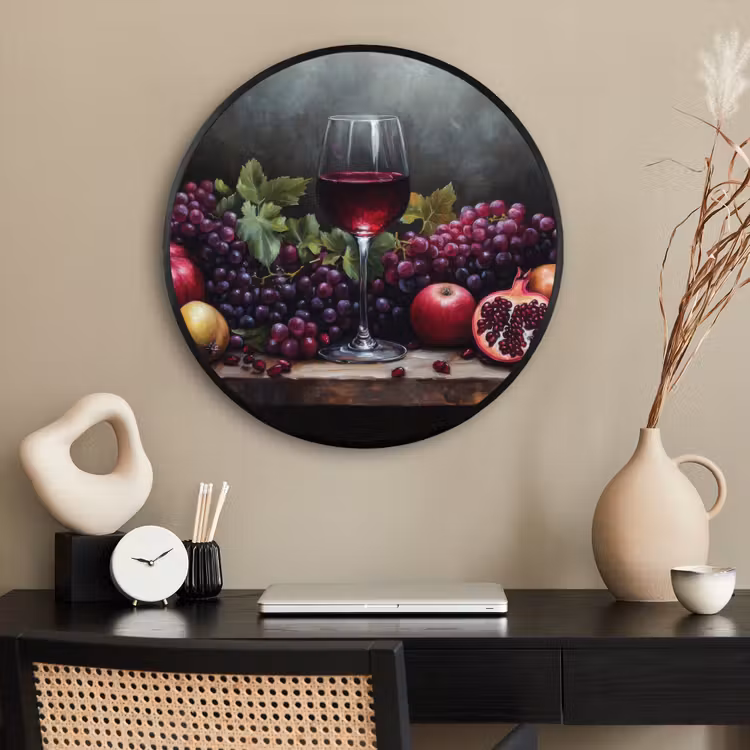 Ronde fotolijst - Wijn - Fruit - Stilleven — 2
