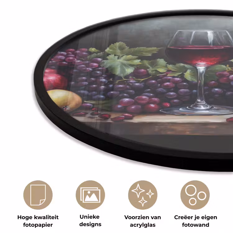 Ronde fotolijst - Wijn - Fruit - Stilleven — 5