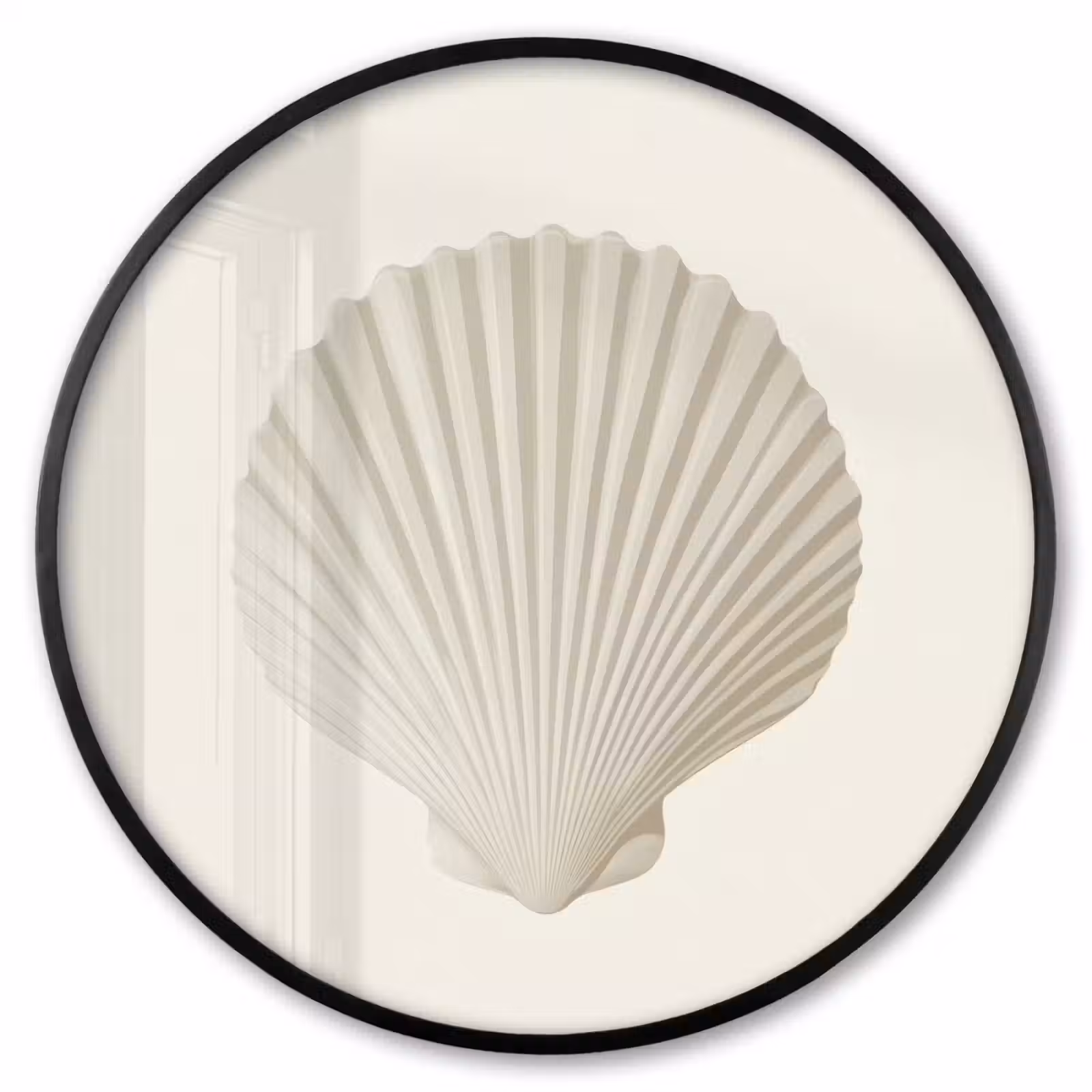 Ronde fotolijst - Schelp - Minimalistisch - Wit — 1