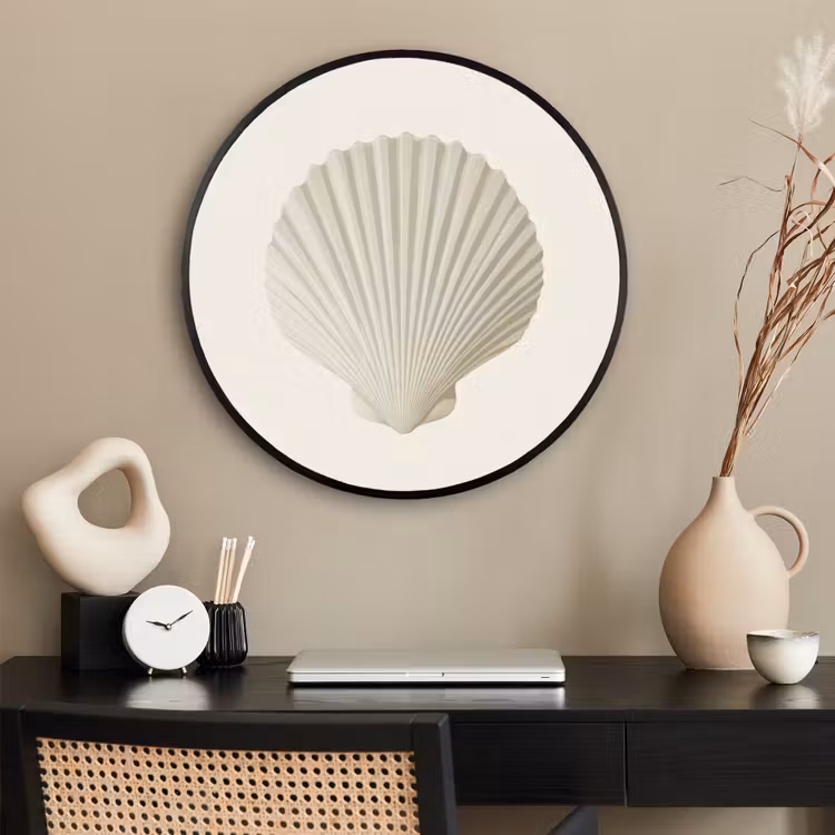 Ronde fotolijst - Schelp - Minimalistisch - Wit — 2