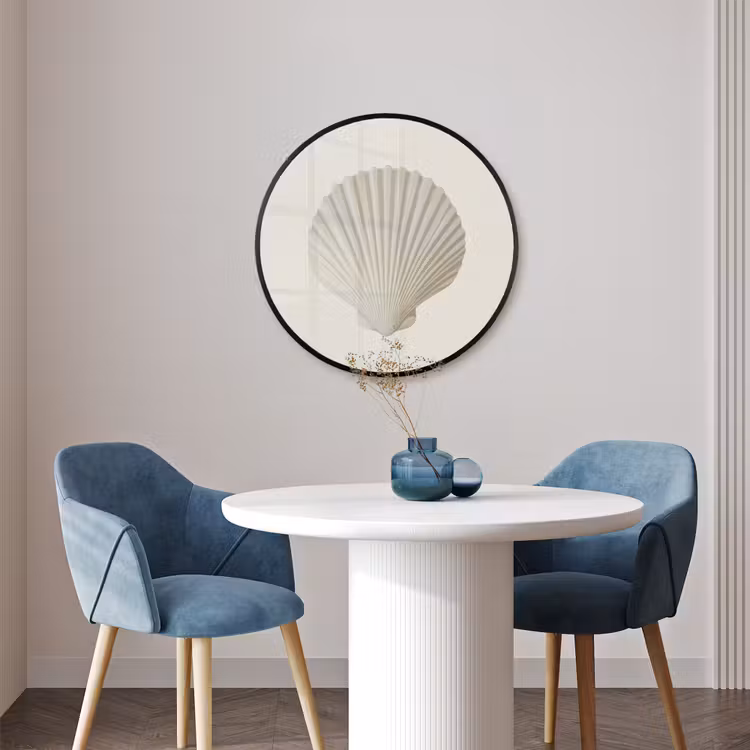Ronde fotolijst - Schelp - Minimalistisch - Wit — 3