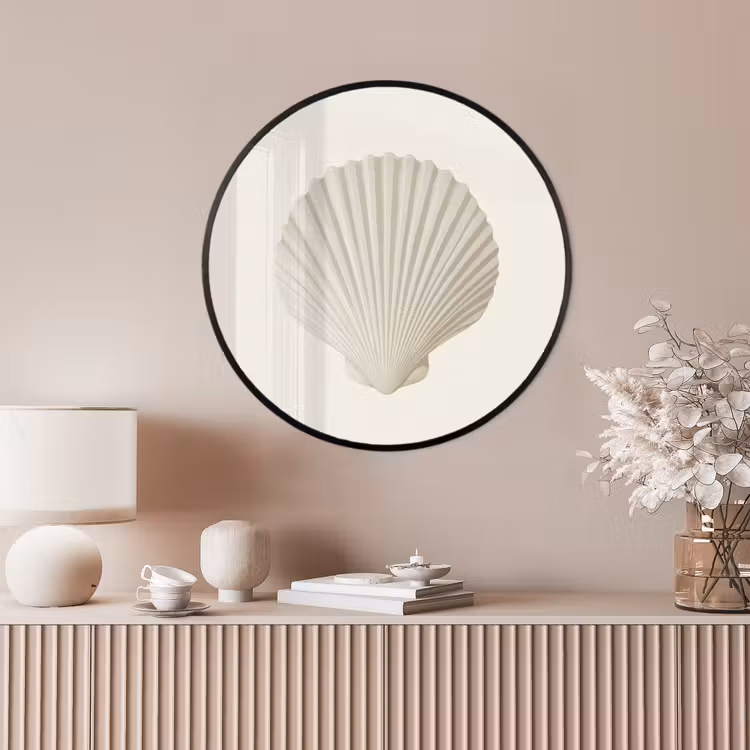 Ronde fotolijst - Schelp - Minimalistisch - Wit — 4