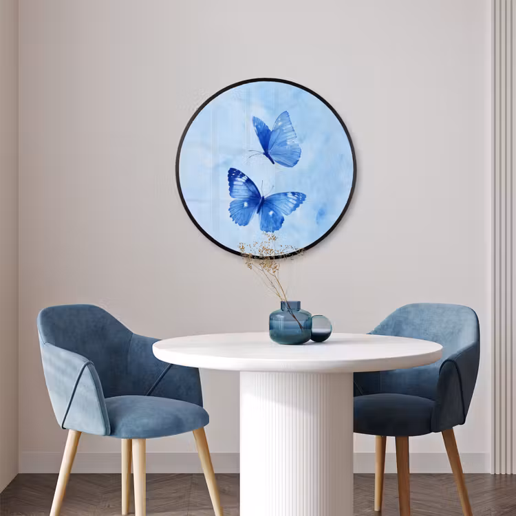 Ronde fotolijst - Vlinders - Sierlijk - Blauw — 3