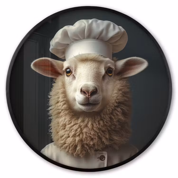 Ronde fotolijst - Schaap - Wol - Kok — 1