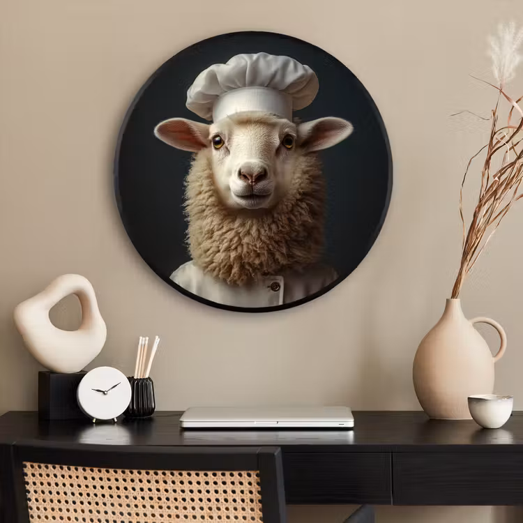 Ronde fotolijst - Schaap - Wol - Kok — 2