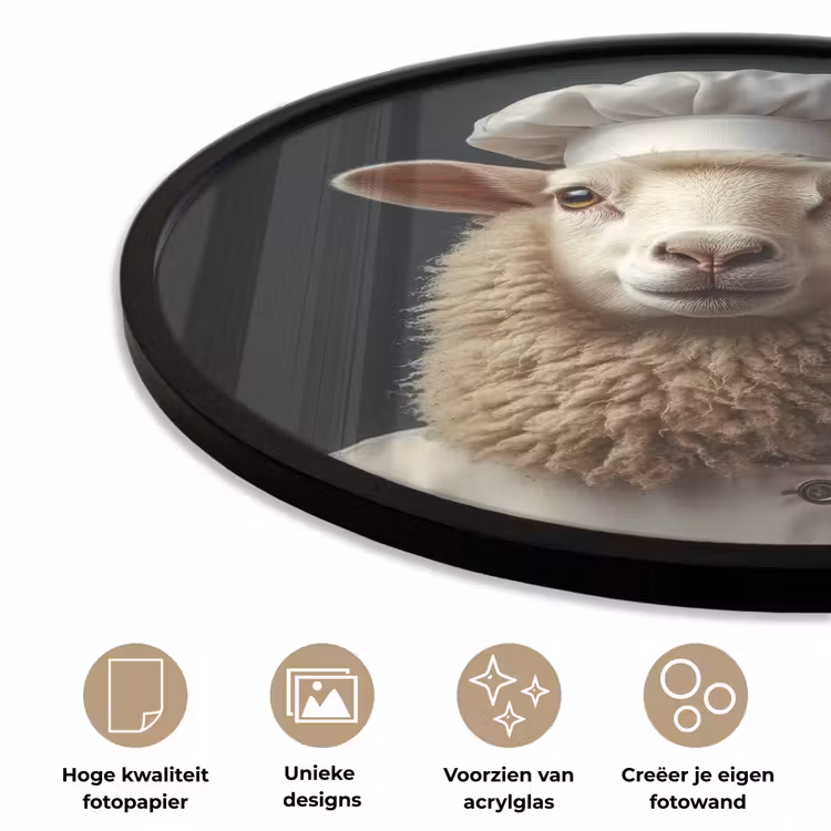 Ronde fotolijst - Schaap - Wol - Kok — 5