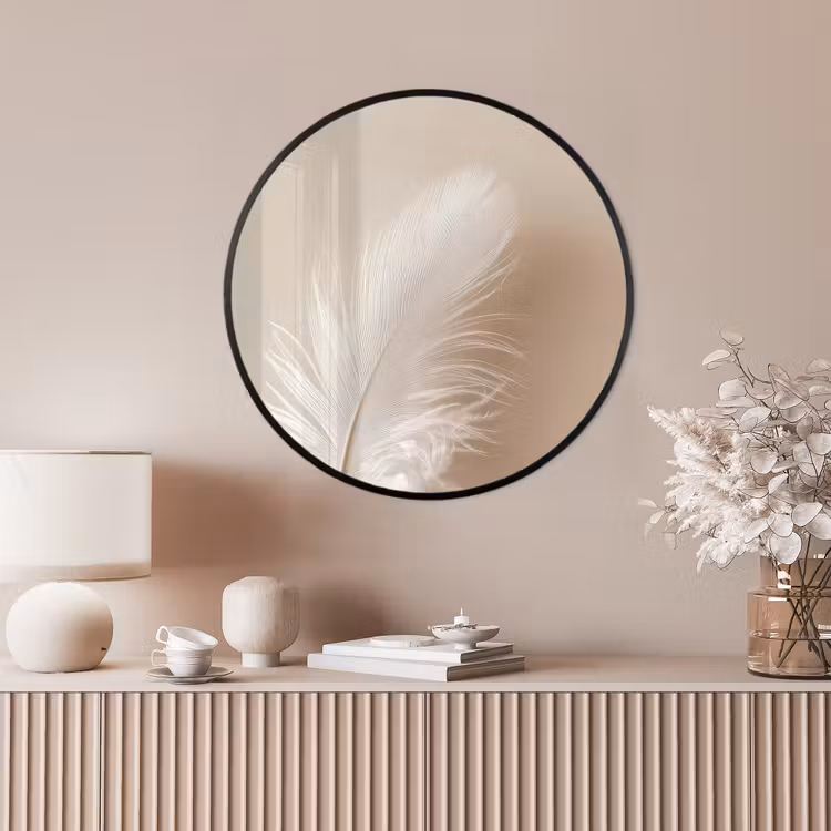 Ronde fotolijst - Veer - Minimalistisch - Roze — 4