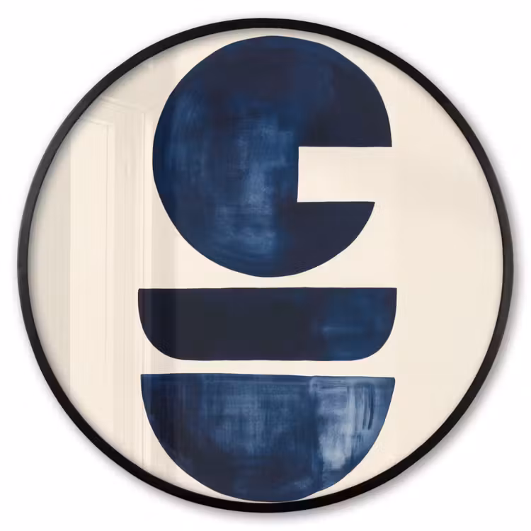 Ronde fotolijst - Vormen - Blauw - Abstract — 1