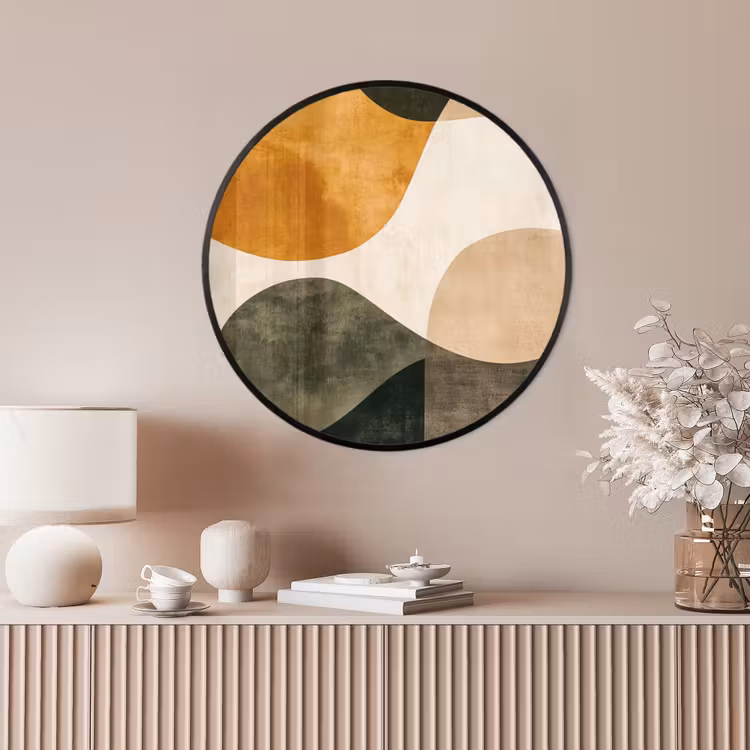 Ronde fotolijst - Vormen - Okergeel - Abstract — 4