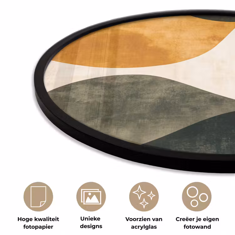 Ronde fotolijst - Vormen - Okergeel - Abstract — 5