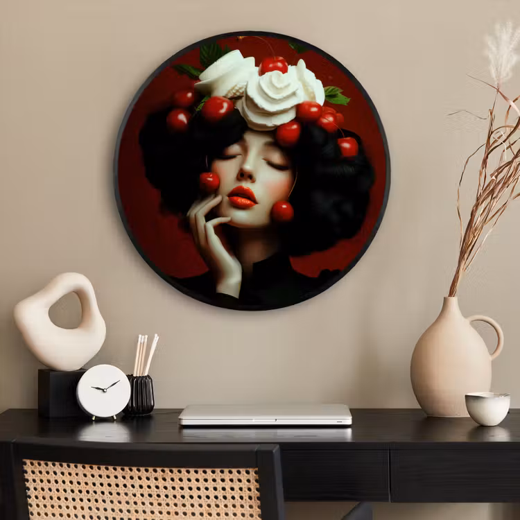 Ronde fotolijst - Vrouw - Kersen - Slagroom — 2