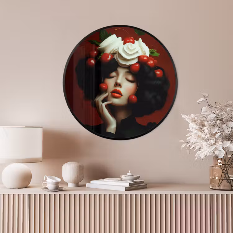 Ronde fotolijst - Vrouw - Kersen - Slagroom — 4