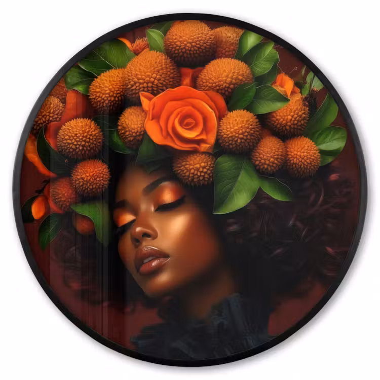 Ronde fotolijst - Vrouw - lychee - exotisch — 1