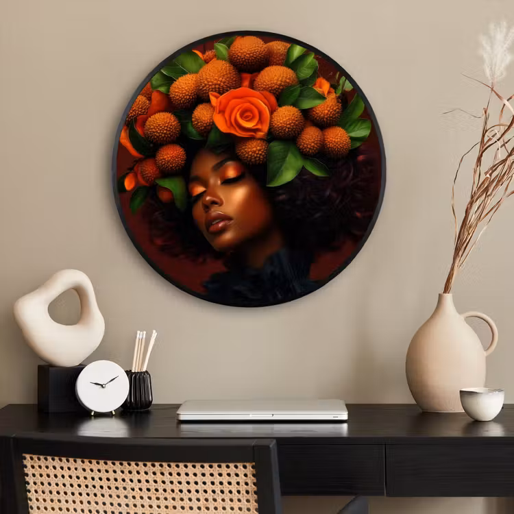 Ronde fotolijst - Vrouw - lychee - exotisch — 2