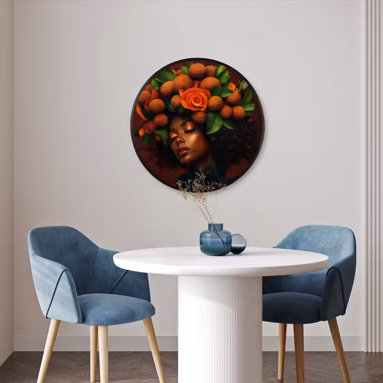 Ronde fotolijst - Vrouw - lychee - exotisch — 3