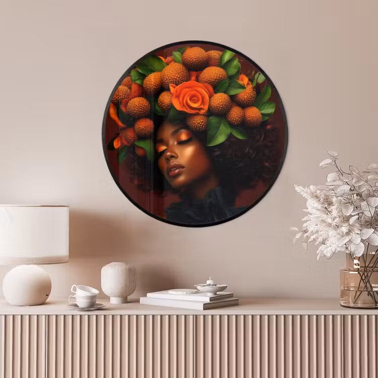 Ronde fotolijst - Vrouw - lychee - exotisch — 4