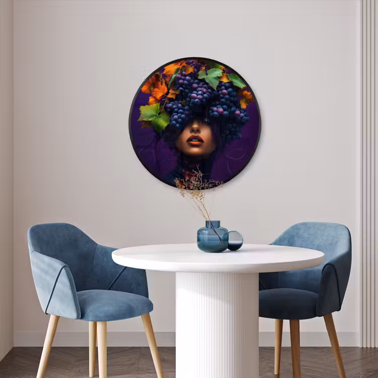 Ronde fotolijst - Vrouw - Paars - Druiven — 3