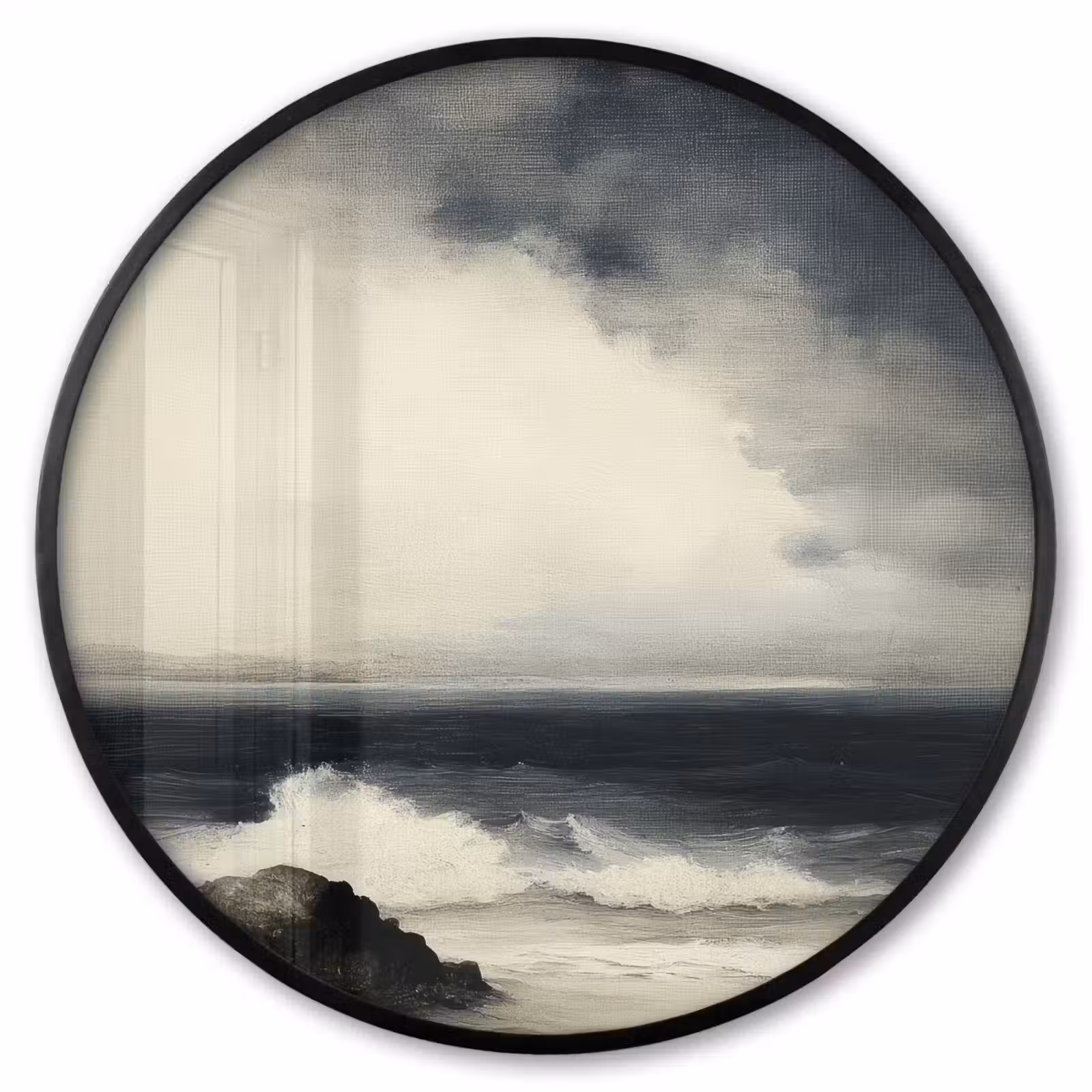 Ronde fotolijst - Zee - Rotsen - Storm — 1