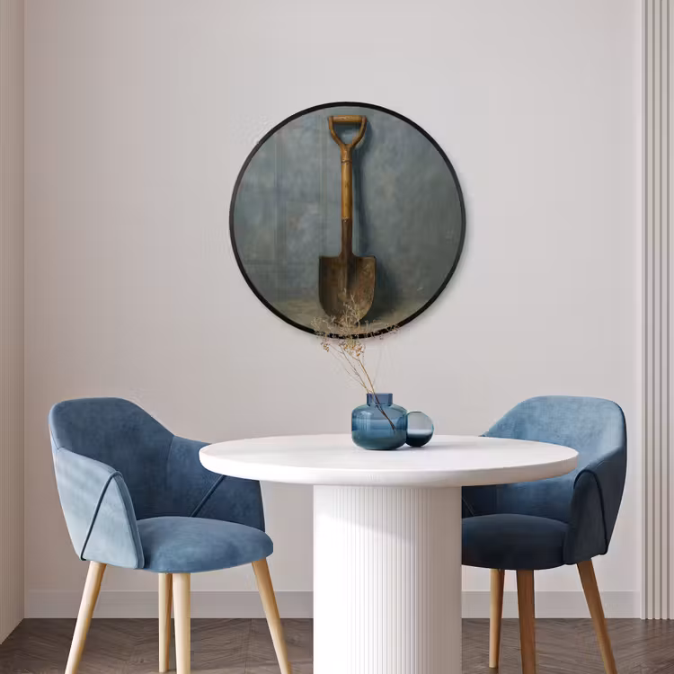 Ronde fotolijst - Schep - Gereedschap - Schilderij — 3