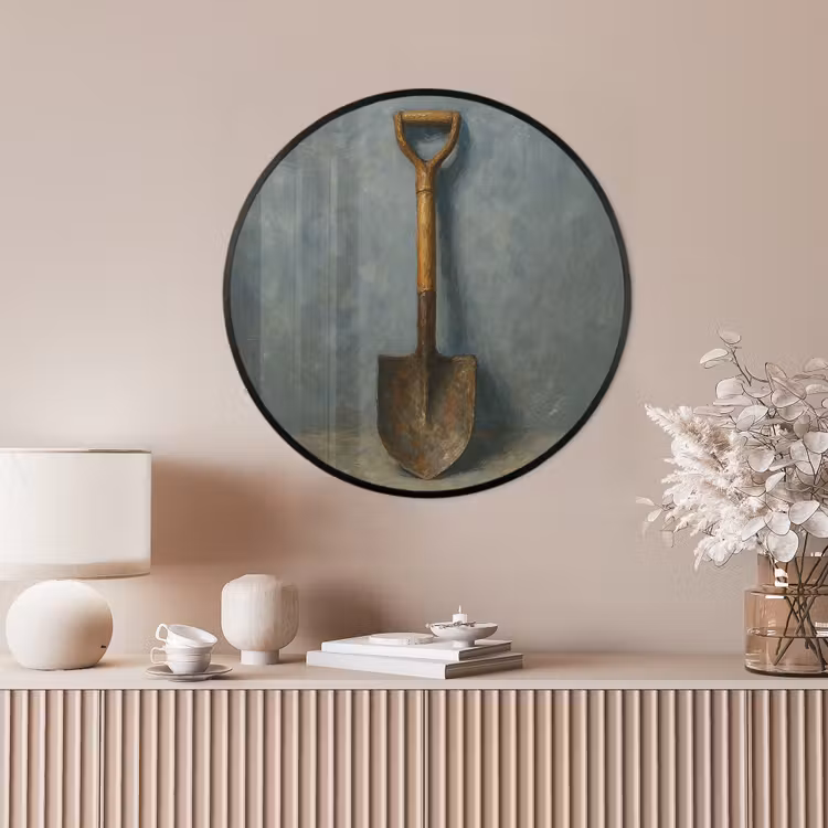 Ronde fotolijst - Schep - Gereedschap - Schilderij — 4
