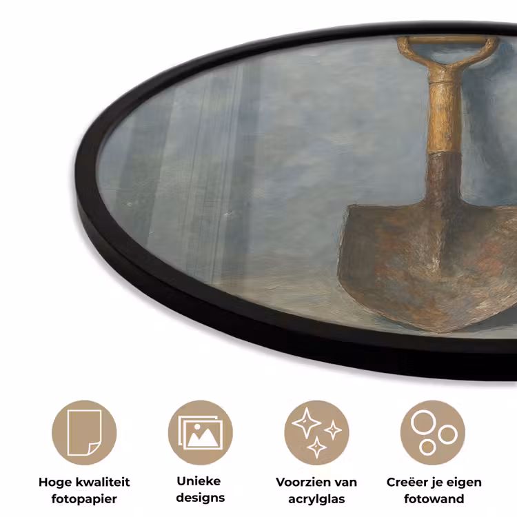 Ronde fotolijst - Schep - Gereedschap - Schilderij — 5
