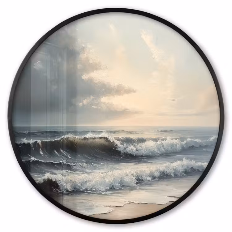 Ronde fotolijst - Strand - Zee - Zonsondergang — 1