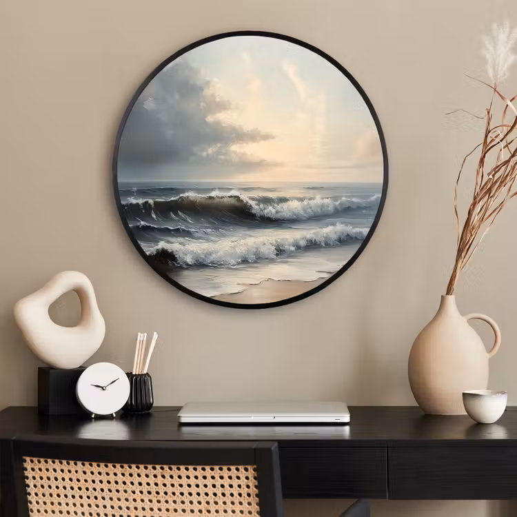 Ronde fotolijst - Strand - Zee - Zonsondergang — 2